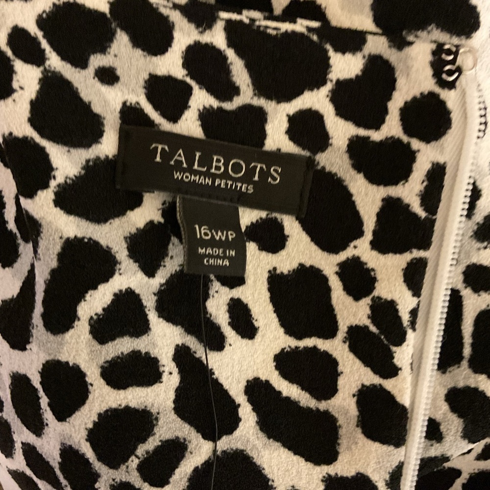 Talbots Animal Print Short Sleeve Sheath Dress Size 16WP - Picture 6 of 7